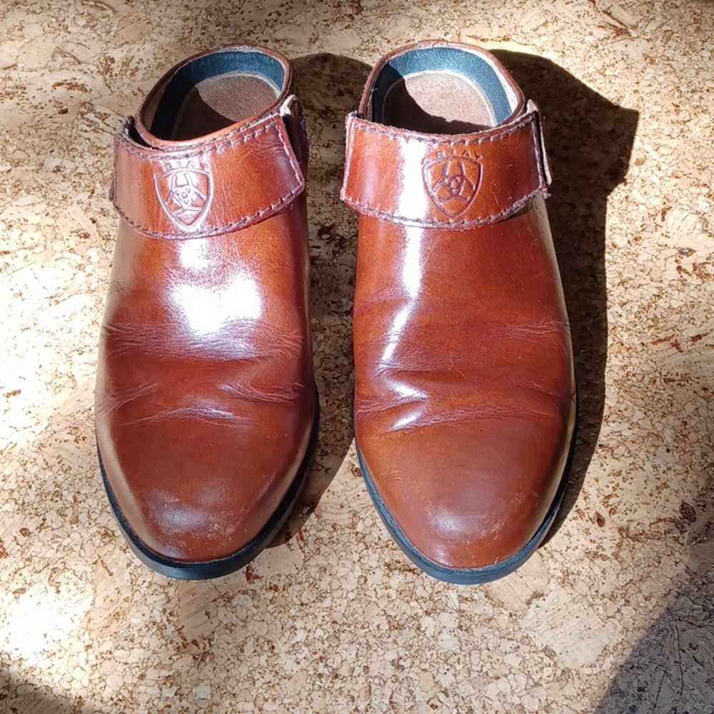 Ariat Women's Brown Leather Sling Back Clogs Size 7B, Style 94070